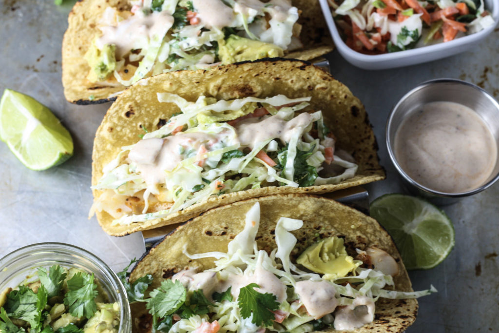 Fish Tacos with Cabbage Jalapeño Slaw and Chipotle White Sauce | A quick, easy and healthy fish taco recipe that comes together in under 20 minutes! | mincerepublic.com 