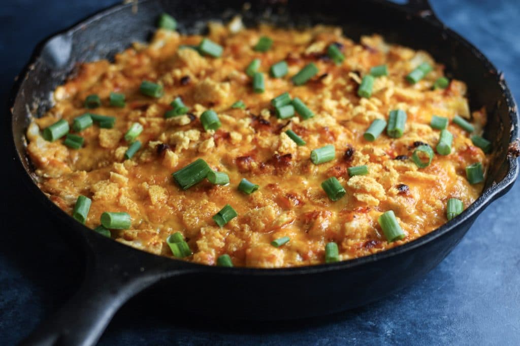 Buffalo Chicken Cauliflower "Mac" and Cheese | The best low carb Macaroni and Cheese recipe! | #lowcarb #keto | mincerepublic.com