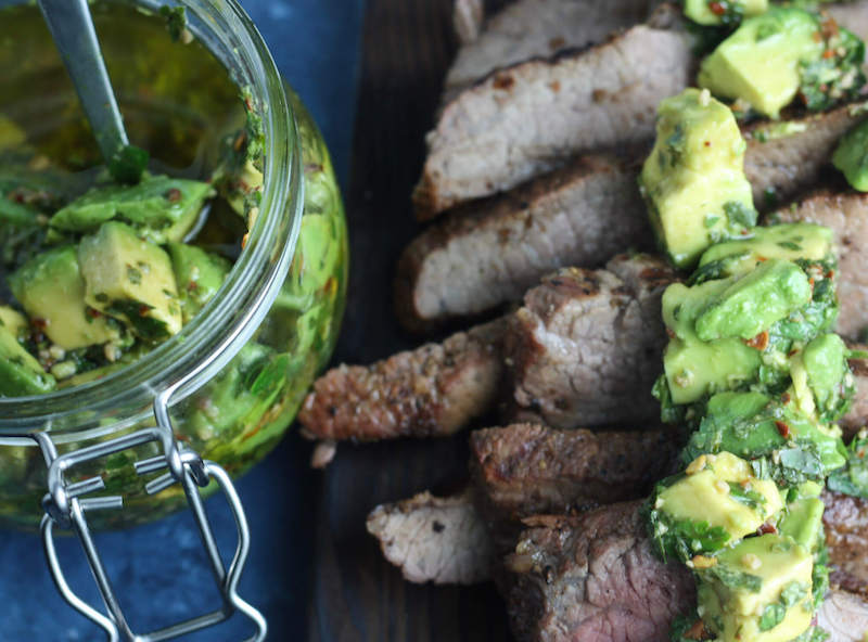 Avocado Chimichurri | A simple garnish for any dish you like but especially grilled meats and vegetables #lowcarb #keto #paleo | mincerepublic.com