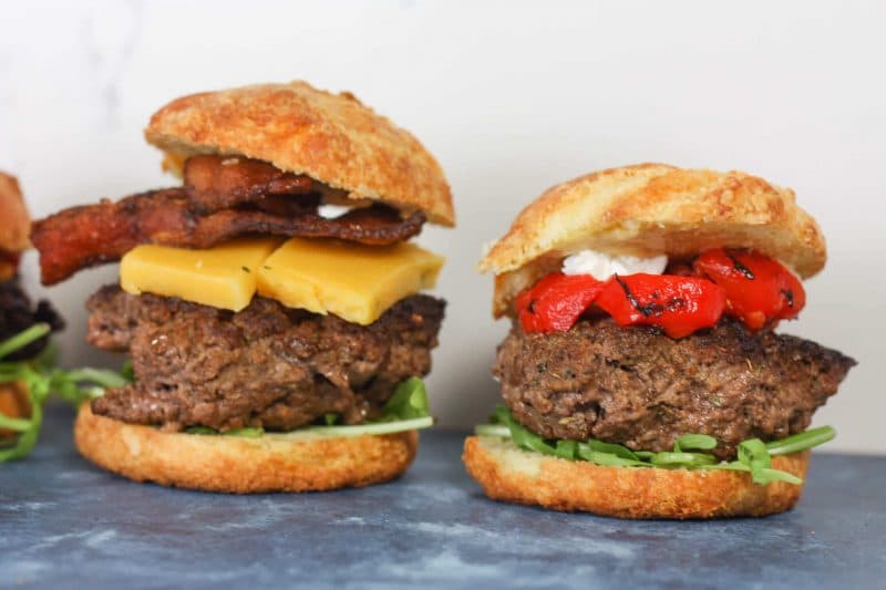 Keto Hamburger Buns | Low carb & keto friendly hamburger or sandwich buns | #lowcarb #keto | mincerepublic.com