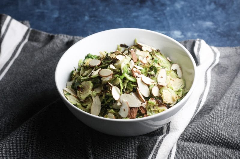 Brussels sprouts with Slivered Almonds Recipe | Healthy #lowcarb #keto #paleo side dish | mincerepublic.com