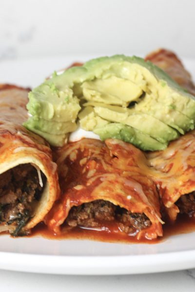 Beef & Vegetable Enchiladas recipe | Healthy enchiladas made with vegetables and ground beef | mincerepublic.com