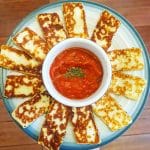 halloumi cheese with sauce