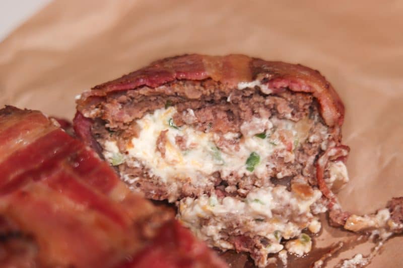 Bacon Wrapped Jalapeno Popper Meatloaf | A #lowcarb and #keto friendly meatloaf wrapped in a bacon weave! | mincerepublic.com