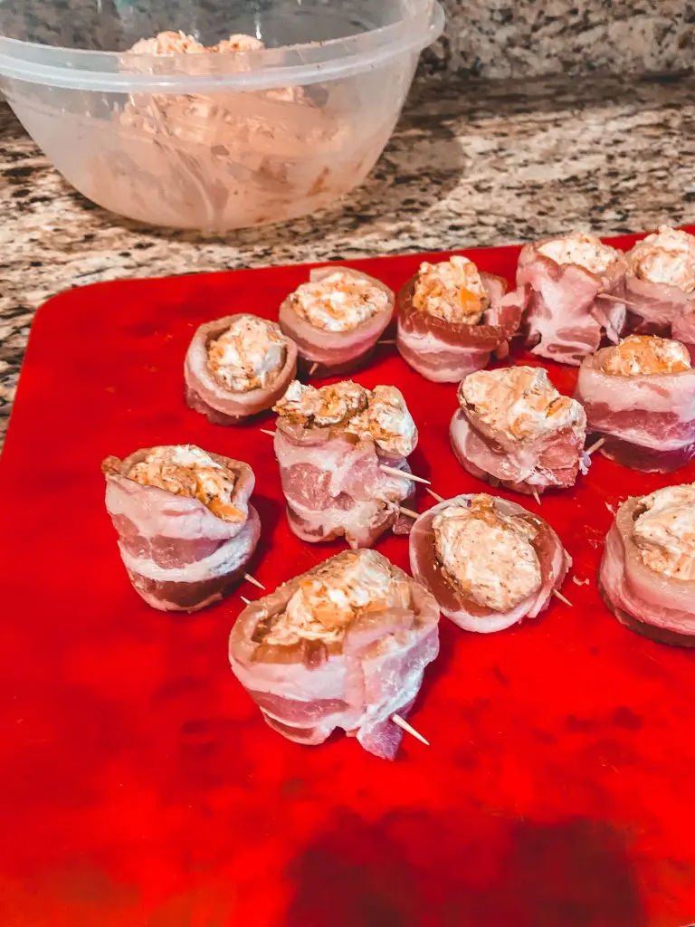 cheese stuffed in a pig shot