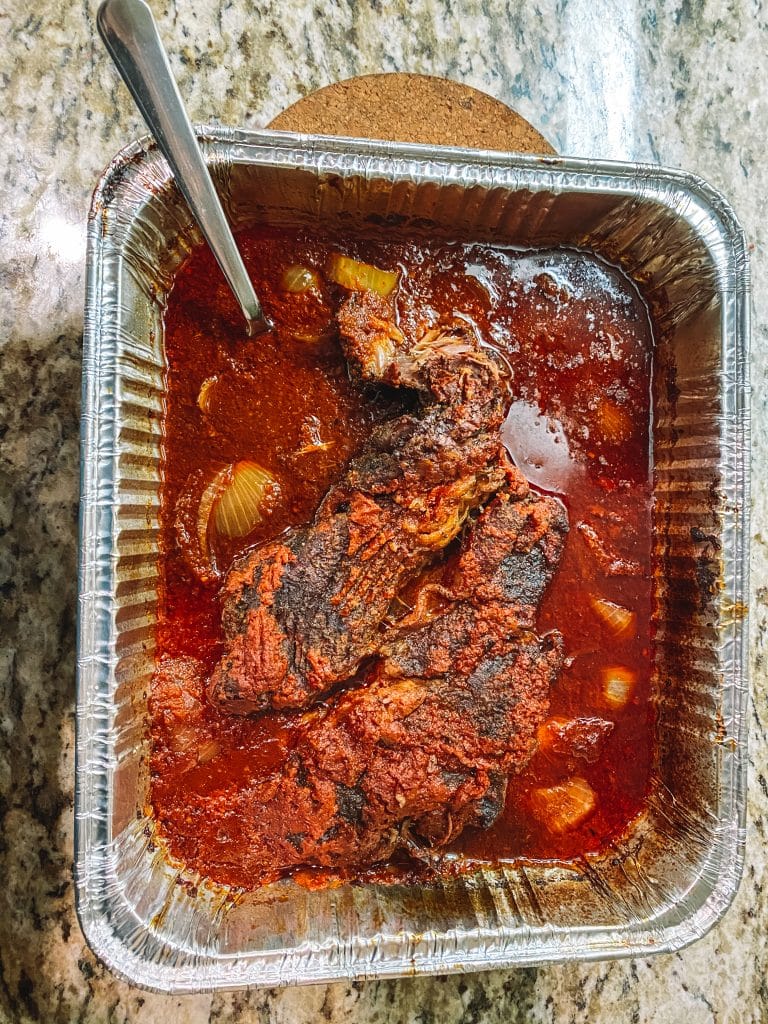 smoked beef barbacoa braised in chiles and spices 